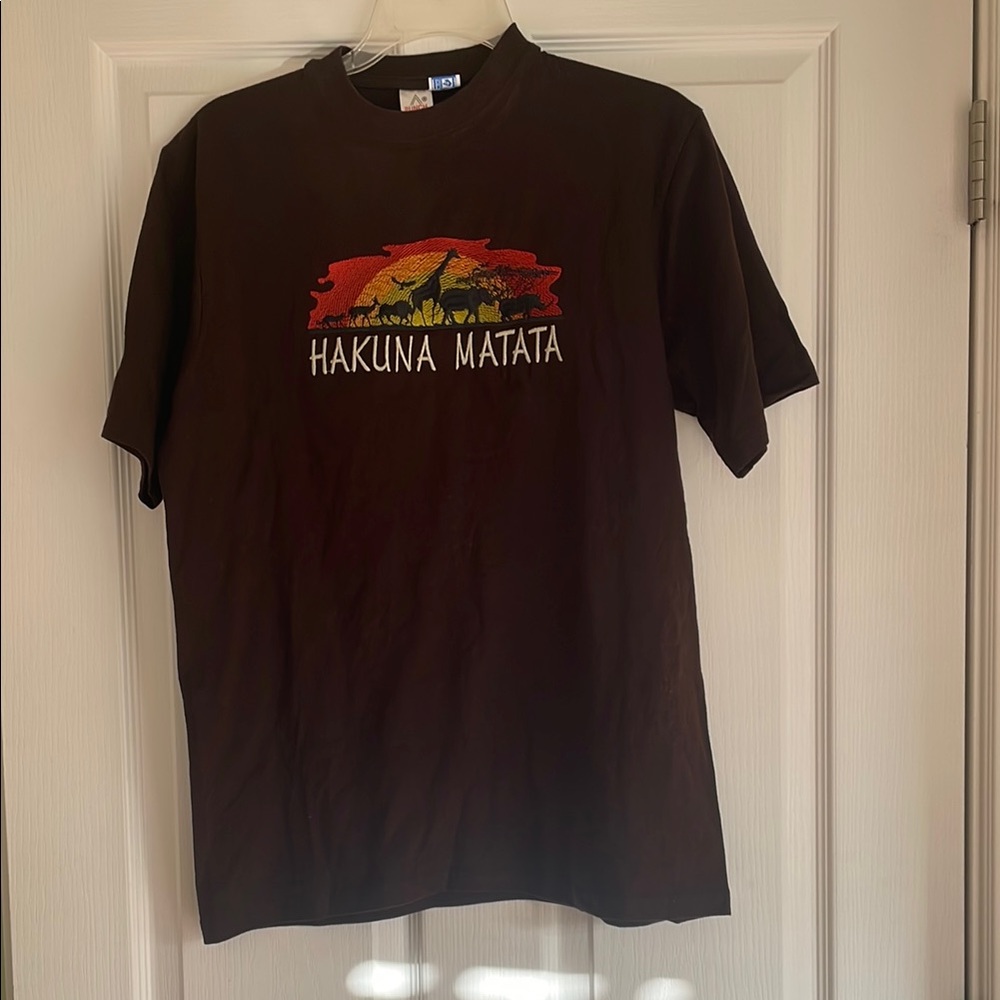 Brown Graphic T-Shirt Africa Purchase NWOT